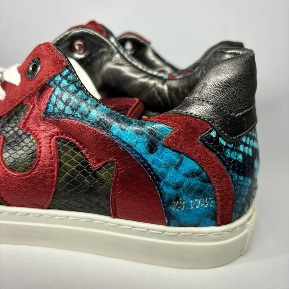 Zadig and Voltaire Sneakers 9.5 10 Leather Low Top Trainers Metallic Party Nash - Picture 5 of 9